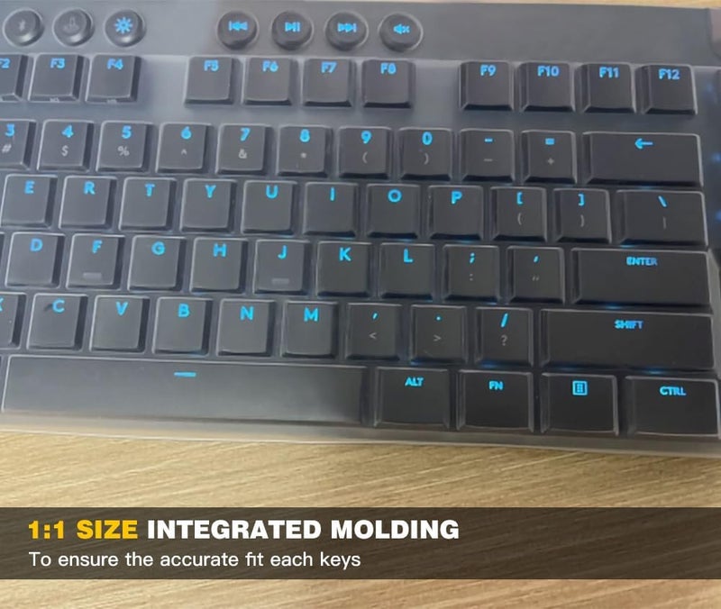 DAMMOMKO غطاء لوحة مفاتيح لجهاز لوجيتك G815 G915 RGB ميكانيكي للألعاب، واقي لوحة مفاتيح لوجيتك G815 السلكية، غطاء سيليكون واقي لجهاز لوجيتك G915 اللاسلكي، شفاف - Image 3